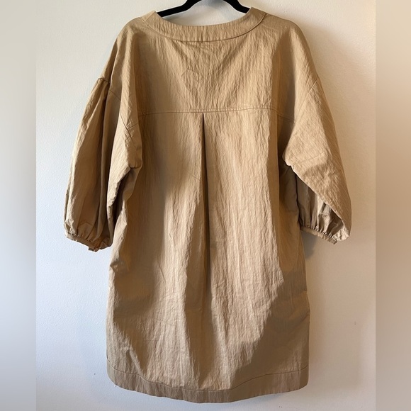 Rodebjer Sinim Crinkle Camel 100% Italian Cotton Tunic Dress Size Small NWT Fall - Picture 9 of 15